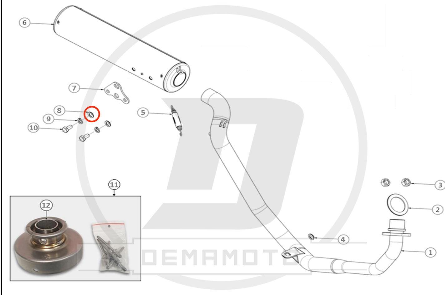 RONDELLA M8 SCARICO OHVALE