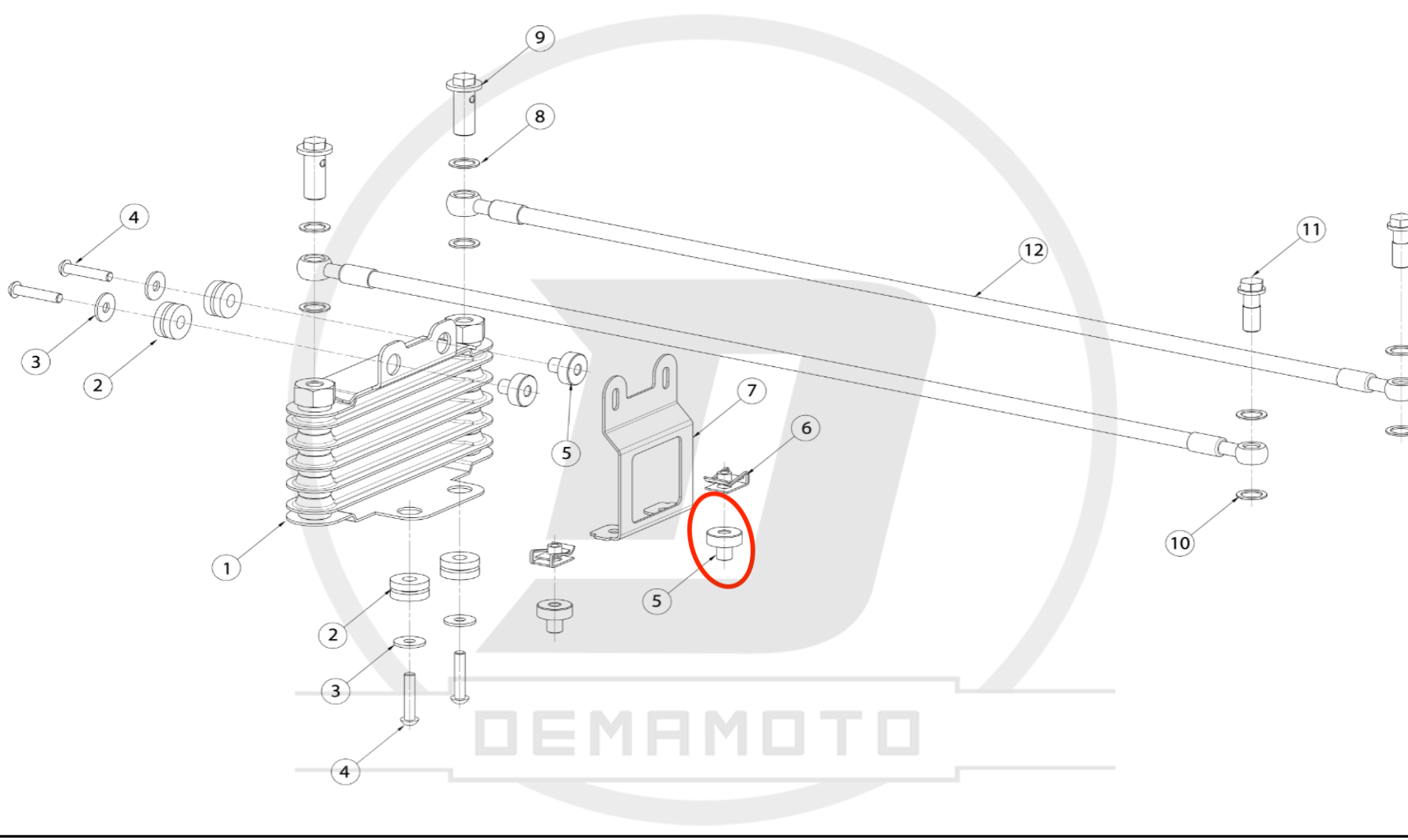 DISTANZIALE RADIATORE OLIO NERO OHVALE GP-0/GP-2