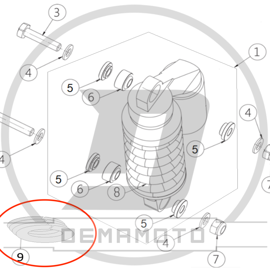 RONDELA TEFLON AMMORTIZZATORE OHVALE GP-0/GP-2 - immagine 2