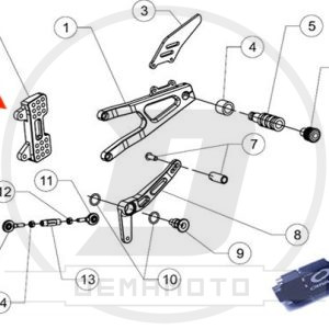 SUPPORTO REGOLAZIONE PEDANA SINISTRO GP-7