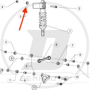 BOCCOLA FISSAGGIO AMMORT. POST GP-7